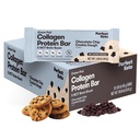 Sempurna Collagen Protein Bars, Gluten Free Grass Fed Collagen + MCT Oil, Low Carb, No Sugar Added, High Protein Snacks, Keto Diet Foods, 11g Protein, 18g Fat, 3g Net Carbs, Chocolate Chip, 12 Bars