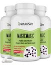 MagicMag C oleh NatualSlim, Magnesium Citrate dengan Potasium untuk Relaxation Muscle, Sleep Quality, Nerve Fungsi & Electrolite Dukungan, Suplemen Daily Magnesium untuk Pria dan Perempuan, 100 Capsules 3pk
