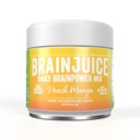BrainJuice Nootropics Brain Supplement, Gluten Free Powder for Energy and Focus, Drink with L Theanine, Alpha GPC, Vitamin B, Organic Green Tea Extract Caffeine, Peach Mango, 15 Servings