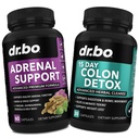 Dukungan DR. BO Adrenal & Colon Cleanse - Suplemen Ketahanan Adrenal - dengan Ashwagandha & L Tyrosine - 15 Hari Pill Intestial Cleanse untuk Gerakan Bowel Dut