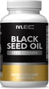 IVL - Minyak Benih Hitam Organik - 120 Softgel Capsules - (1000mg per Serving) - Murni Dingin Menekan Nigella Sativa Benih Minyak - Omega 3 6, Antioxidants, Thymoquinone - Katup Cairan Benih Hitam
