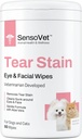 Tear Stain Remover Eye Wipes for Dogs & Cats, Cleans Eye Boogers and Gunk Discharge, Facal Cleansing with Aloe Vera (Fragrance Free)