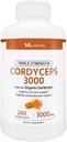 Partikel ML Tiga Kekuatan Cordyceps 3000 Dibuat dengan Organik Cordyceps, 240 Katup Vegetable. Dukungan Imune yang sehat, GMO-NSF, Disahkan & cGMP- Compliant ThirdParty Lab Tested.