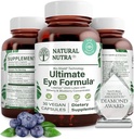 Suplemen Kesehatan Nultra Ultimate Eye - Bilberry & Blueberry Extract Blend for Day and Night Vision Dukungan Warna Promoses & Eye Clarity - Non-GMO, Vegan - 30 Capsules (Paket 2)