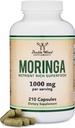 DWS Organic Morsules Capsules 1000mg - Pure Moringa Powder for Energy & Imune Dukung - Green Superfood Rich dalam Antioksidants, Esculum Vitamin & Amino Acids - 105 Vegan Capsules