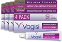 Vagisil Maximum Power Feminine Anti- Itch Cream dengan Benzocaine for Women, Helling Relieve Yeast Infection Irritation, Gynecologist Test, Fast- act, Soothes and Cools Skin, 1 oz (Pack of 4)