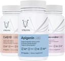 Vitruvin Sport Recovery (Apigenin 2 x 50mg, COQ10 200mg, Resveratrol 500mg) Vegan, Non-GMO, Gluten- Free, Gelatin-Free.
