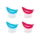 BRBASAP Eye Wash Cup 4Pack Eye Kit Bath Kit Silicone Eyelash Leid Care for Dry Dry Eyes Effective Eye Cleaner Solution with Storage Container Soothing Weary (Blue and Pink)