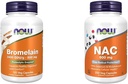 Suplemen SEKARANG, Bromelain 2.400 GDU / g - 500 mg, Alami Protolytic Enzyme *, 120 Veg Capsules & Suplemen, NAC 600 mg dengan Selenium & Molybdenum, 250 Veg Capsules