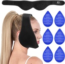 Wisdom Teeth Ice Pack Chack, Face Ice Pack for Wisdom Teeth, Jaw Ice Pack untuk Operasi Wajah Oral dengan 6 Hot Cold Gel Pack untuk TMJ Relief, Ekstraksi Gigi, Tonsilectomy Reclouby- Black