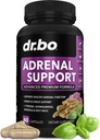 Dukungan Adrenal Manajer Cortisol Suplemen - Suplemen Ketahanan Adrenal untuk Perempuan & Pria dengan Adaptogen Alam Ashwagandha Kudus Basil Rhodiola L Tirosine Fatigue Kesehatan - 60 Pil Cortisol