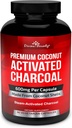 Divine Bounty Organic Activated Charcoal Capsules - 600mg Coconut Pills - 90 Veggie Caps