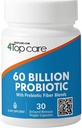 60 Miliar CFU - 10 Strains + Organic Pregities - Imune, Digetical & Gut Health - Support Occational Constipation, Diare, Gas & Bloating - for Women & Men (30 Count)