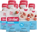 SlimFast Meal Replacement Shake, Strawberry & Cream, 10g of Ready to Drink Protein for Weight Los, 11 Fl. Oz Bottle, 4 Count (Paket 3) (Packaging May Wary)