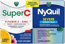 Vicks NyQuil and Super C Convenience Pack: NyQuil Pharmatic Medicine for Max Strength Cold and Flu Relief, dengan mudah dikemas dengan Vicks Super C Rest dan Tambahan Supplemen Harian, 26ct