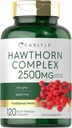 Carlyle Hawthorn Berry Complex 2500mg Capsules 124; 120 Count 124; Ekstract powder 124; for Men and Women 124; Non-GMO & Gluten Free Suplemen