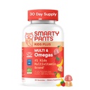 Anak SmartyPants Multivitamin Gummies - Menimbulkan Formula Mula: Omega 3 (DHA / EPA), Vitamin D3, C, B12, B6, Vitamin A, K & Zinc, Gluten Free, Three Fruit Flavors, 60 Count (30 Hari Supply)