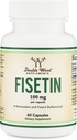 Tambahan Fisetin - 100mg Flavnonol Bioactive, 60 Count (Bioflavonoid Polyphenol Supplemen Mirip dengan Apigenin, Luteolin, dan Quercetin) Aging Dukungan Senolytic dengan Double Wood