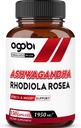 agobi Ashwagandha Suplemen dengan Rhodiola Rosea 1950mg - Ekstraksi Terkonsentrasi Tinggi untuk Sistem Imune, Kekuatan, Produksi Energi, Fokus & Overall Health - 150 Capsules