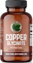 Lab murni Vitamin Coper Glycinate Mineral Suplement -1 mg - 60 Vegan Caps Escations for Collagen Production, Pasokan Formasi Sel Darah Merah & Merah - Gluten Bebas Dibuat di Kanada