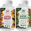Buah dan Vegies Kehidupan Achalic Supplemen Dengan 70 Buah & Sayuran: 124; Suplemen Superfood Kekuatan untuk Pria & Perempuan: 124; Dietary Nutration Keseimbangan 124; Natural Fruit and Veggie Capsules 120 Kasules