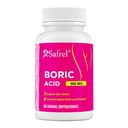 Safrel Boric Acid Supportation - 60 Count (1-Pack) - 100% Murni USA- Dibuat, Mendukung Kesehatan Intimate & Vaginal, keseimbangan pH, Kontrol Odor - Kelahiran Wanita
