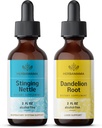 Herbamama Herbal Drops Kit - Bundle of Stinging Nettle & Dandelion Root Taincture 2 - Vegan, Non-GMO, Sugar & Alcohol- Free - 2 Pack