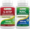 Best Liverals 5- HTP (5- hydroxyptophan) 100 mg & NAC - N Acetyl Cysteine 600 mg