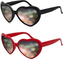 2 Pack Heart Shaped Diffraction Glasses for Women, Heart Effect Sunglasses are Perfect for Valentines Day Accesories, Rave Party, Wedding Party, Musical Evening, Fireworks Show.