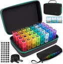 3 kali sehari, 31 hari Pill Organizer 3 kali sehari, Kotak Penyelenggara Obat-obatan Bulan, Kotak Obat-obatan dengan 32 Daily Comment & Portable 7- Day Travel Medicine Organizing Bag