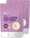 VivoNu Multi Collagen Peptides Powder, 16 Oz Hydrolyzed Protein Peptides 124; Type I, II, III, X dengan Acid Hyaluronic, Biotin C UnVitamin Keto Paleo Friendly, Ez Mix dalam Minuman (2LB / 2Pack)