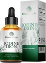 Prime Code [2 Aidsand] Tambahan Cairan Iodin dengan Iron - Lodin Suplemen Drops untuk Thyroid 250mcg - Mendukung Kesehatan Thyroid Skin - Organik, Vegan, Non-GMO, Alkohol dan Gluten- Bebas