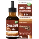 Dong Quai Liquid Supplement for Women, Angelica Sinensis Root Tincture Dump Dupuse & PMS Relief, Hot Flashes, Herbal Blend Drops dengan Red Clover Fenugreek. 2oz