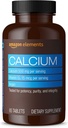Elemen Calcium ditambah Vitamin D, Kalsium 500mg dengan D2 600IU, Vegan, 65 Tablets (pasokan 2 bulan) (Paket mungkin bervariasi), Mendukung Bones Kuat dan Immune Health