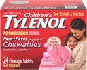 Kids 's Tylenol Chewables, Acetaminophen for Pain & Fever Relief, Bubble Gum, 24 ct