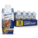 Glucerna Protein Smart Diabetes Care Shake, Chocolate, Diabetic Meal Replacement to Support Blood Sugar Management, 30g Protein, 150 Calories, Ready to Drink, 11-Oz Bottle, 12 Pack
