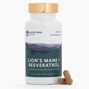 Nutres Roots - Lion 's Mane + Resveratrol - With 800mg Lion' s Mane Extract & 350mg Transder - Resveratrol Per Serving - Support Otak & Heart Supplemen Dietary - 1 Bulan - 60 Capsules