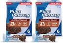 Murni Protein Bars, Protein Tinggi, Makanan Nutrisi untuk Mendukung Energi, Gula Rendah, Gluten Bebas, Coklat Deluxe, 6 Cacah (Paket 2)
