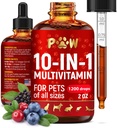 Cat Multivitamin - Vitamin B, C, dan D3 dalam Formulir Liquid - 10 dalam 1 Dog Vitamin dan Suplemen untuk Bantuan Allergies & UTS - Cat Vitamin untuk Skin & Coat Care - Glucosamine untuk HIPS & Joints - 2 Oz