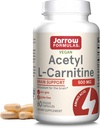 Jarrow Formulas Acetyl L- Carnitine Capsules - 500 mg - 60 Count - For Brain Health & Fatty Acid Metabolisme - Vegetable Capsules - Non-GMO - Gluten Free
