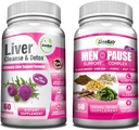 GreeNatr Synergic Bundle - Herbal Menopause Dukung Kompleks untuk Hot Flashes, Night Sweets & Mood Swings Relief Plus Total Liver Revitalisasi dengan Cleanse Sinergistic kami