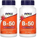 Suplemen SEKARANG, Vitamin B-50 mg, Produksi Energi *, Kesehatan Sistem Gugup *, 100 Tablet (Paket 2)