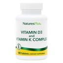 Natuture Plus Vitamin D3 & K2-90 Tablet - Promoses Bone Duck, Immune Fungsi, Kesehatan Kardiovaskular & Mood Keseimbangan - Vegetarian, Gluten Bebas - 90 Hamba