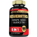 6in1 Trans Resveratrol Suplemen dengan Benih Grape, Milk Thistle, dan Lebih - Resveratrol 1000mg - Pendukung untuk Imune System, Heart Health, Badan Manajemen