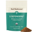 Jamur Real 5 Defenders Mushroom Powder - Kompder Mashroom Organik Ekstrak dari Chaga, Reishi, Turkey Tail, Maitake & Shiitake Mushroom Blend for Wellness Dukungan dengan Beta Geshians - 100 Pelayan