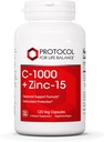 PROTOCOL UNTUK HIDUP Balance C-1000 + Zinc-15 - Vitamin C & Zinc Bisglycinate - Imune Dukungan Supplemen - Antioksidants - dengan Acid Ascorbic - 120 Veg Capsules