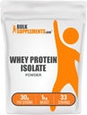 BulkSuplements.com Whee Protein Isolat Powder - Bubuk Whey Protein Unfein, Suplemen Nutres - Gluten Free, 30g per Serving, 1kg (2.2 lbs) (Paket 1)