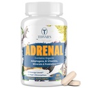 Dukungan Adrenal Adaptogens Herbs Suplemen - Cortisol Suplemen dengan Rhodiola Rosea, Ashwagandha, Basil Suci dan Eleuthero- Mood dan Energi Dukungan Perempuan & Men- Non-GMO, 60 Vegan Tablet