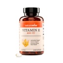 NaturreWise Vitamin E 400 IU Softgels (180mg DLAlpha) - Dairy, Gluten Soy Free - Antioksidant-Rich Dietary Suppplemen untuk Skin, Heart, dan Dukungan Kesehatan Imune - 4- Month Supply, 120 Count