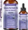 Triple Magnesium Complex Drops, 100mg Magnesium Glycinate Drops, Tadrate & Citrate with L- theanine, Vitamin D3 & B6 for Sleep and Muscle Duck Magnesium, Calm Magnesium, Grape Flavor, 2 Fl OZ